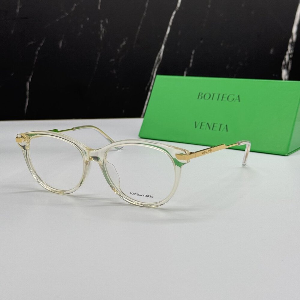 NEW BOTTEGA VENETA BV1039O 003 BEIGE TRANSPSRENT WOMEN EYEGLASSES